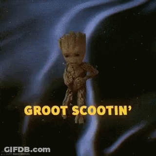 Groot Holding Stuffed Animal Says Groot Ootin GIF