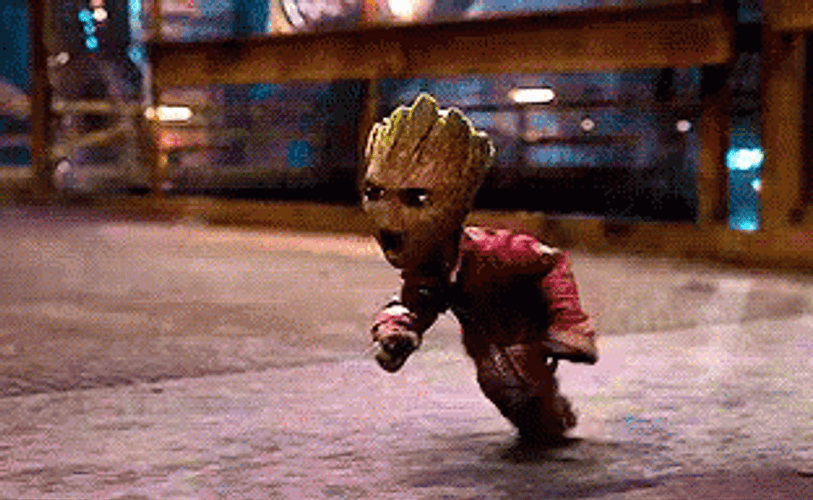 Groot Running While Screaming GIF