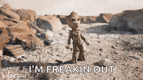 Groot Saying I'm Freakin Out GIF