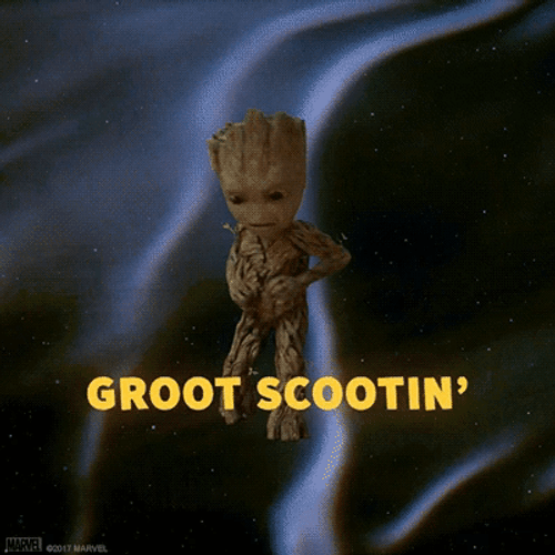 Groot Scooting Moves GIF