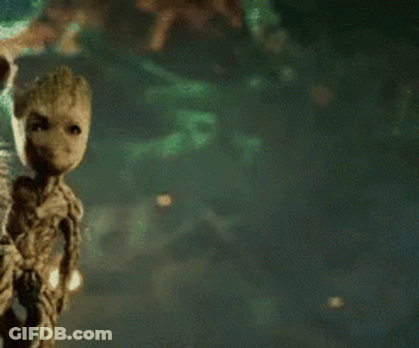 Groot Shakes Head GIF