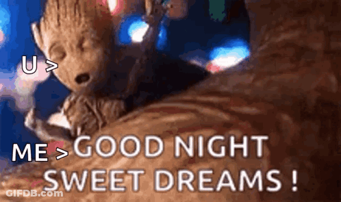 Groot Sleeping On Tree Trunk GIF