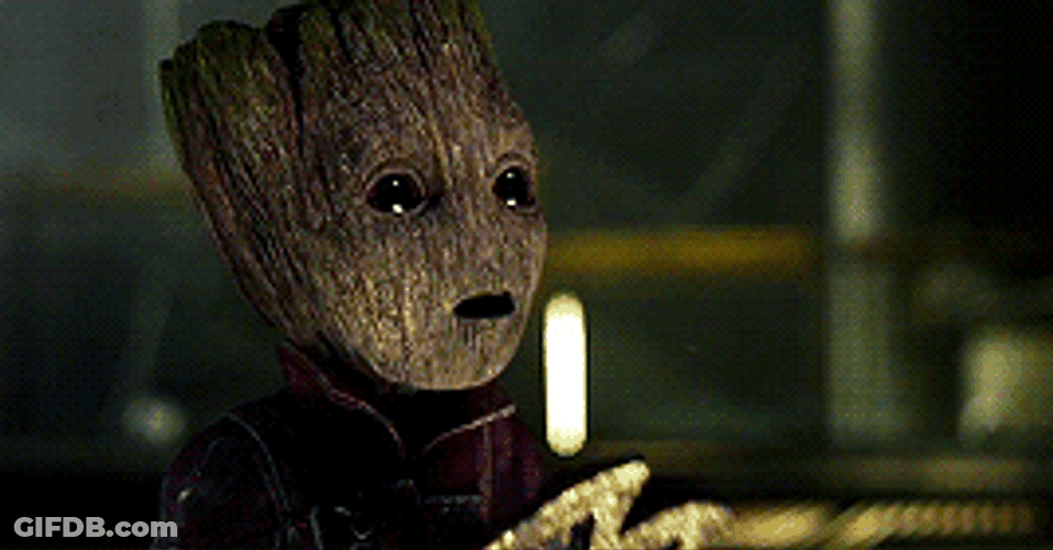 Groot Speaking While Looking Up GIF