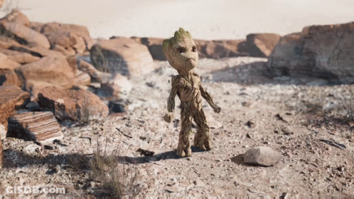 Groot Standing In Rocky Area GIF