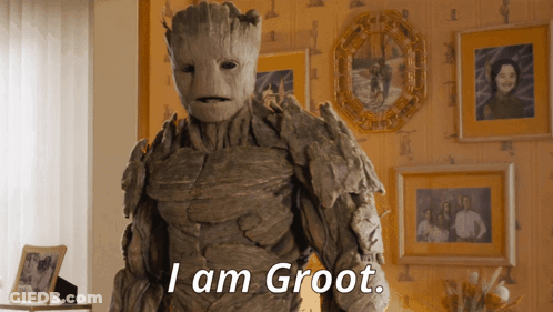 Groot Statue Saying I Am Groot GIF