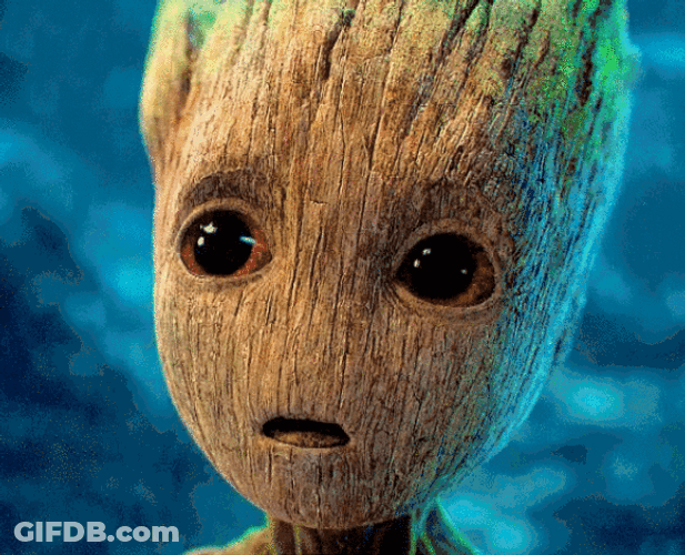 Groot Stunned And Amazed Reaction GIF