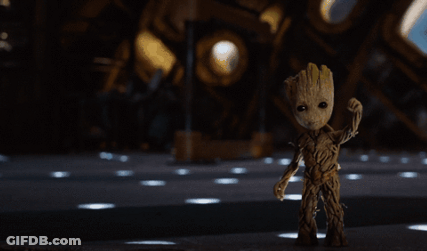 Groot Waving Hi GIF