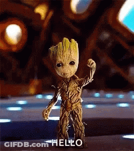 Groot Waving On Stage GIF