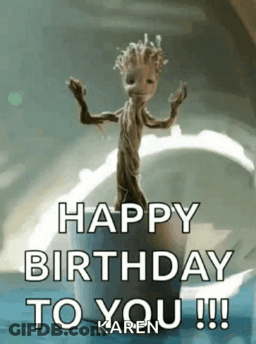 Groot With Happy Birthday To You GIF