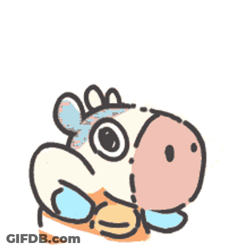 Groovy And Colorful Dancing Cow Animation GIF
