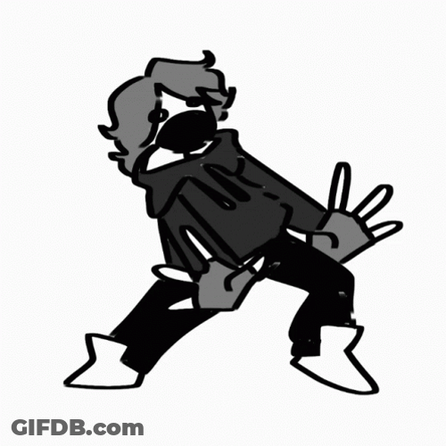 Groovy Dancing Kid On Face Mask Art GIF