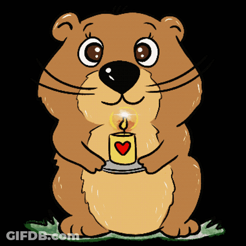 Groundhog Day Floating Hearts Motion Art GIF