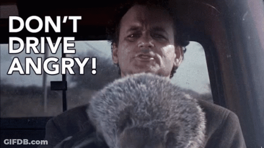 Groundhog Day Murray Don't Drive Angry GIF