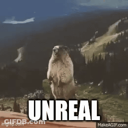 Groundhog On Hind Legs Before Mountain Unreal GIF