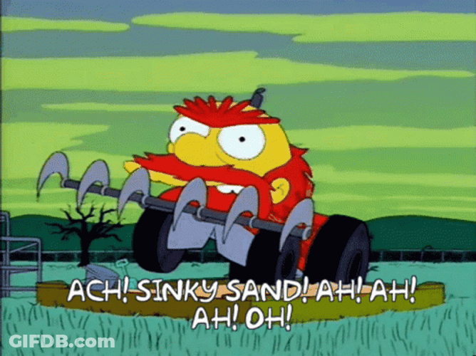 Groundskeeper Willie The Simpsons Stuck On Quicksand GIF