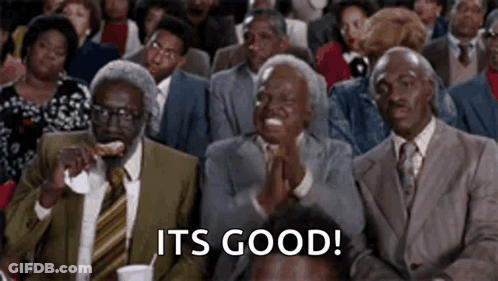 Group Applauding While Man Eats Pizza GIF