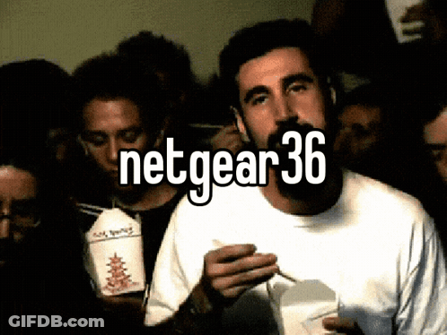 Group Around Man Holding Chinese Food With Netgear36 GIF