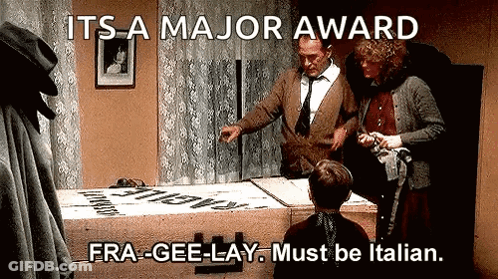 Group Around Table Saying Fra-Gee-Lay Must Be Italian GIF