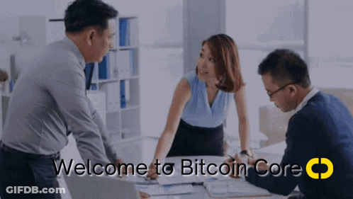 Group Around Table Welcome To Bitcoin Core GIF