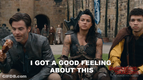 Group At Castle Saying I Got A Good Feeling About This GIF