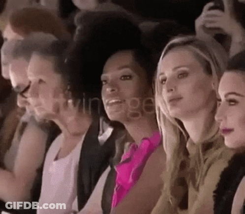 Group At Fashion Show Woman In Pink Dress GIF