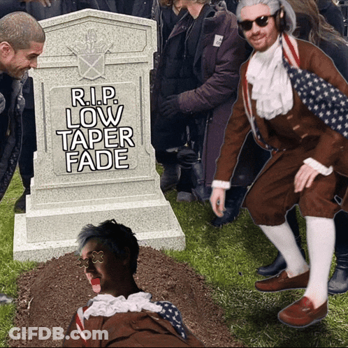 Group At Grave Saying R.I.P Low Taper Fade GIF