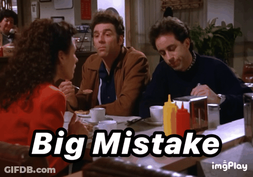 Group At Table Saying Big Mistake GIF