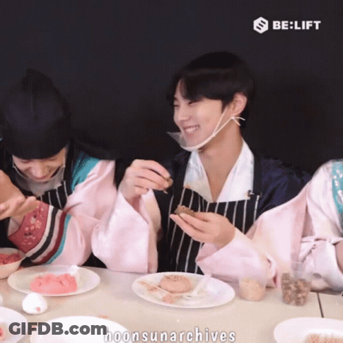 Group At Table With Food Hoonsunarchives GIF