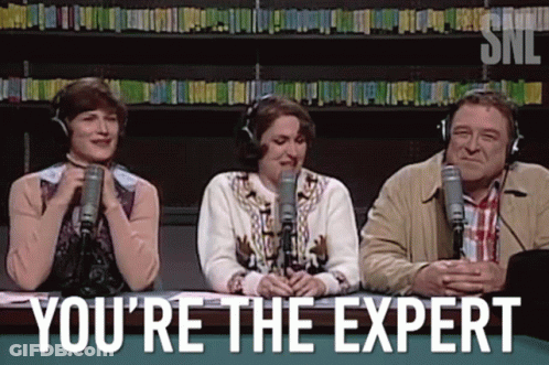 Group At Table With Microphones You're The Expert GIF
