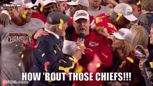 Group Celebrating Super Bowl Victory Saying How Bout Those Chiefs GIF