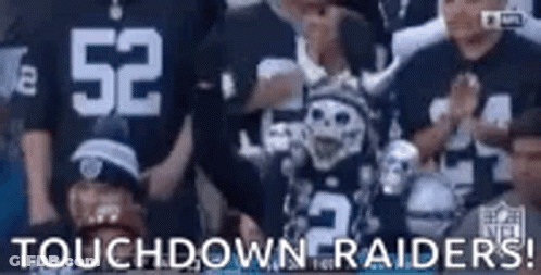 Group Cheering For Raiders At Football Game GIF