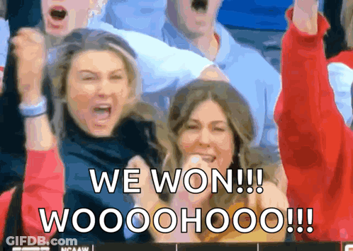Group Cheering We Won Wooohooo GIF