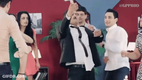 Group Dancing At Red Wall @Gpprod GIF