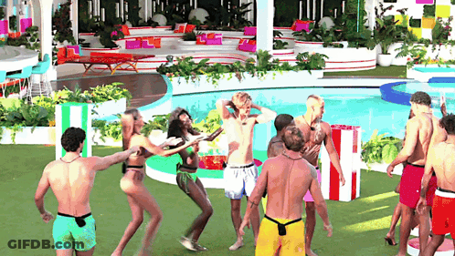 Group Dancing By Pool GIF