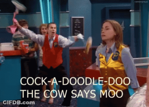 Group Dancing Cock-A-Doodle-Doo The Cow Says Moo GIF