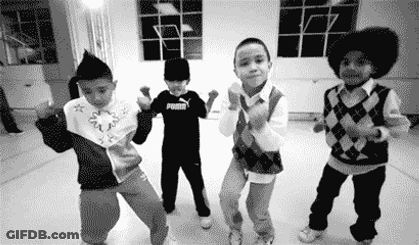 Group Dancing Happy Kids GIF