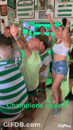 Group Dancing In Bar Champions Again GIF