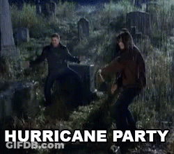 Group Dancing In Cemetery Hurricane Party GIF