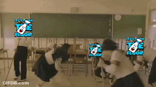 Group Dancing In Classroom Saying Let's Go GIF