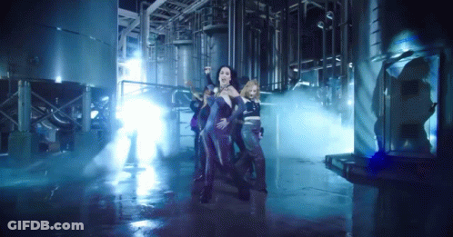 Group Dancing In Dark Room With Smoke GIF