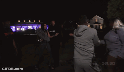 Group Dancing In Dark Room With Zeus GIF