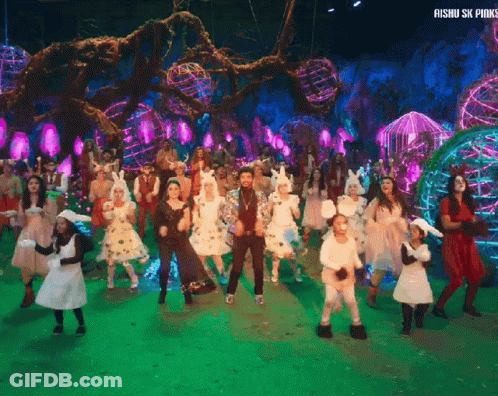 Group Dancing In Front Of Aishu Six Pinks Sign GIF