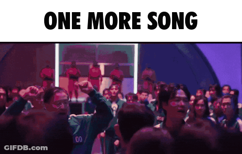 Group Dancing In Front Of One More Song Screen GIF