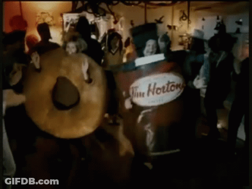 Group Dancing In Front Of Tim Hortons Can GIF