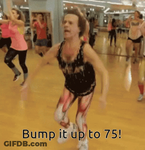 Group Dancing In Gym Bump It Up To 75 GIF