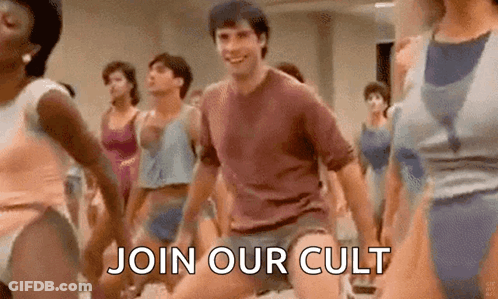 Group Dancing In Gym With Man In Center GIF