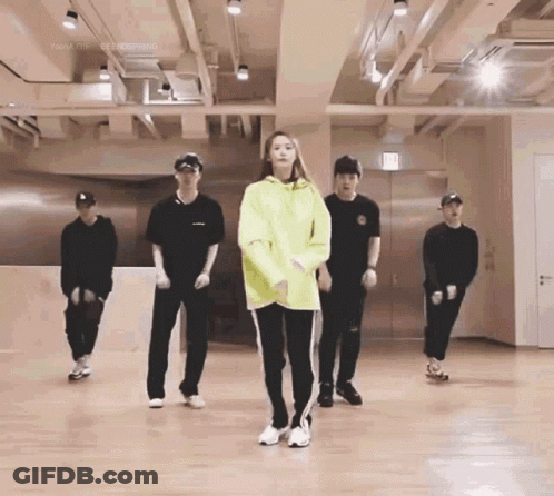 Group Dancing Near Exit Sign GIF