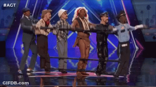 Group Dancing On Stage With Police Officer GIF