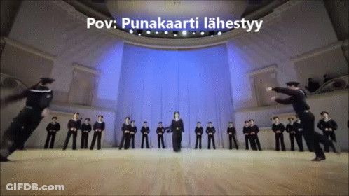 Group Dancing POV Punakaarti Lähestyy GIF