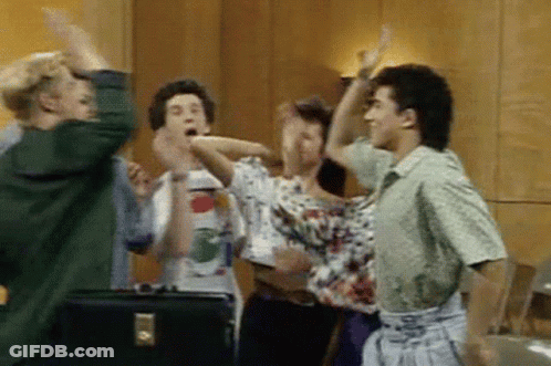 Group Dancing With Man Holding Briefcase GIF